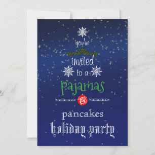 Invitation Pyjama de Noël et Crêpes Fête en Famille