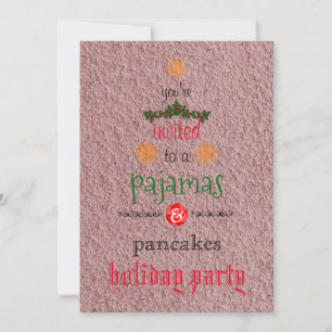Invitation Pyjama de Noël et crêpes pour fête de famille