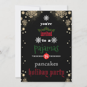 Invitation Pyjama de Noël et crêpes pour une fête de famille