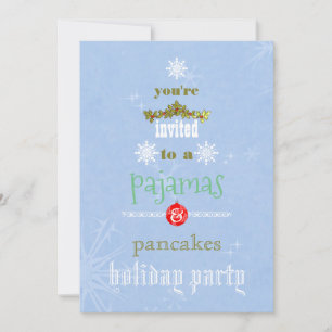 Invitation Pyjama de Noël et Pancakes Fête de Famille