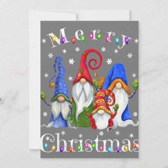 Invitation Pyjama de Noël Gnome - Jardin Gnome Joyeux Noël (Devant)
