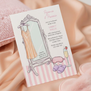 Invitation Pyjama et Prosecco Rose Lingerie de Mariée Shower