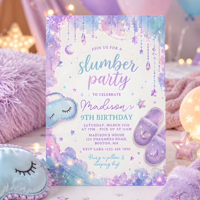 Invitation Pyjama Party Anniversaire Adolescente/Préado (Créateur téléchargé)