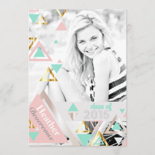 Invitation Pyramides d'or modernes 2015 Graduation photo seni