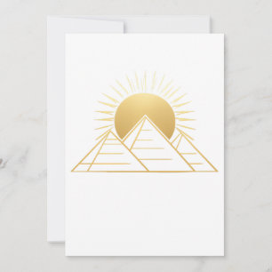 Invitation Pyramides dorées égyptiennes et Soleil