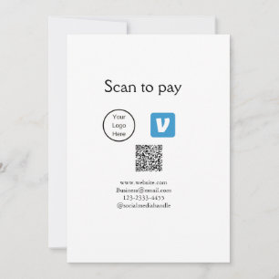 Invitation Q R code venmo scanner pour payer ajouter le logo