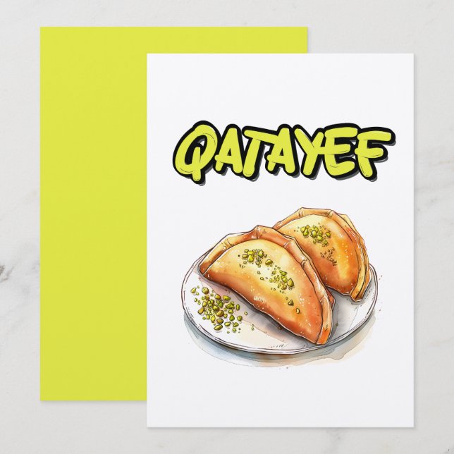 Invitation Qatayef Vibes Only | Le dessert de Ramadan OG (Devant / Derrière)