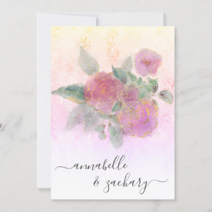 Invitation *~* QR AR12 Floral Damask RSVP Rose Mariage Invita