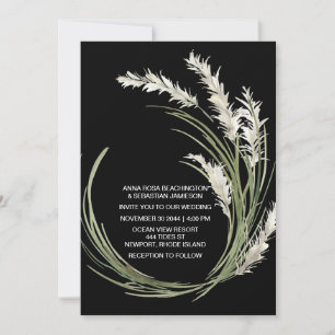 Invitation *~* QR AR21 RSVP Pampas MARIAGE botanique en herbe