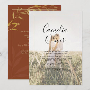 Invitation QR Code All-in-1 Rustique en terre cuite Mariage O