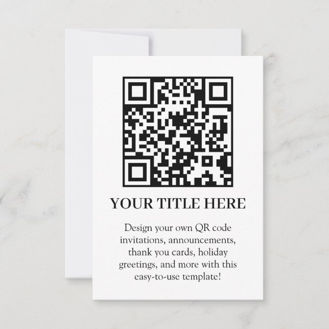 Invitation QR code blanc | Téléchargement personnalisé minima (Devant)