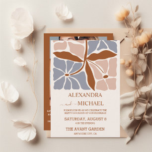 Invitation QR Code Boho Chic Retro Mariage floral