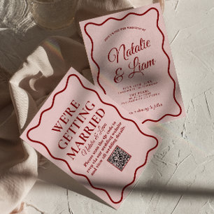 Invitation QR Code Bold moderne coloré Mariage Whimsical