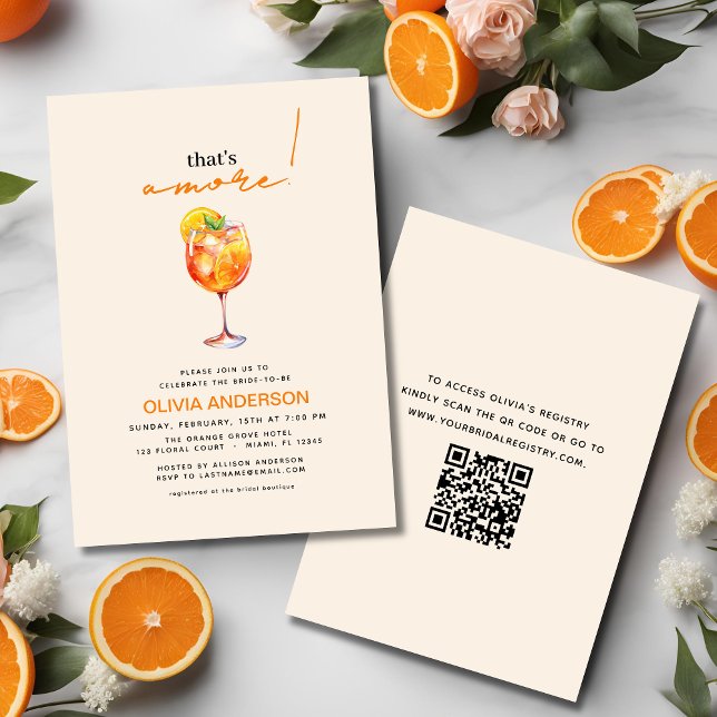 Invitation QR Code c'est Amore Spritz Fête des mariées (Créateur téléchargé)