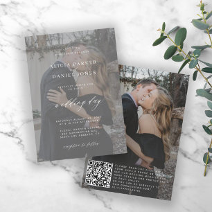 Invitation QR CODE couverture photo mariage moderne élégant