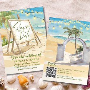 Invitation QR Code Enregistrer La Date Destination De Mariage