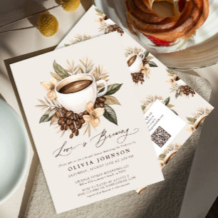 Invitation QR Code Floral Love est brassant Fête des mariées