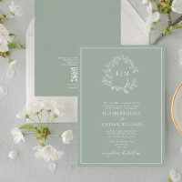 QR Code Formal Sage Vert Poirier Monogramme