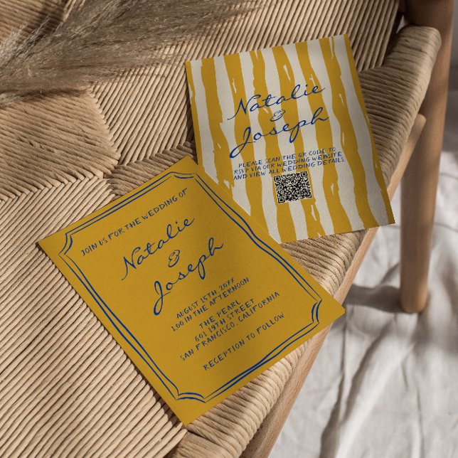 Invitation QR Code Italien Main Écrits Mariage (Créateur téléchargé)