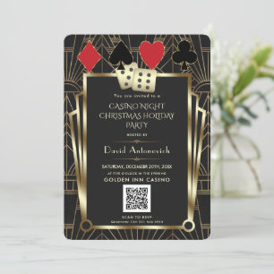 Invitation QR Code Las Vegas Casino Nuit Noël Fête I