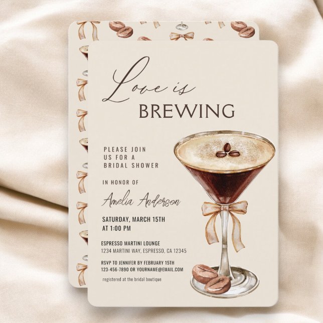 Invitation QR Code Love brasse Espresso Martini (Créateur téléchargé)