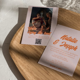 Invitation QR Code Modern Colorful Colorful Photo Wedding
