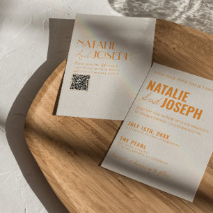 Invitation QR Code Moderne Classique Clair Mariage coloré