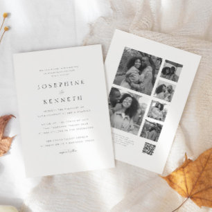 Invitation QR Code Photo Collage Christian Tout en un Mariage