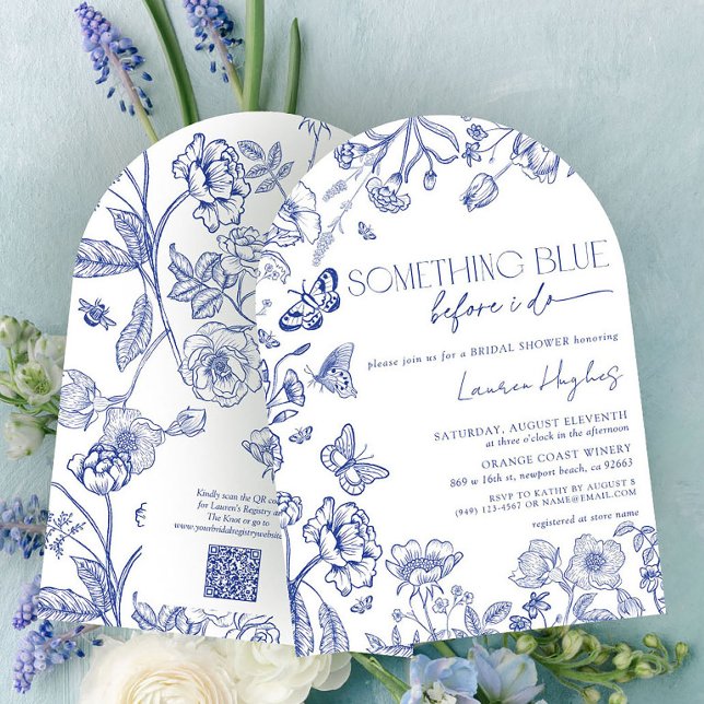 Invitation QR Code quelque chose de bleu avant de faire Fête  (Créateur téléchargé)