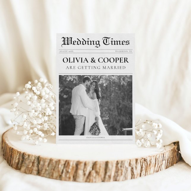 Invitation QR Code RSVP Détails Mariage de journal (Créateur téléchargé)