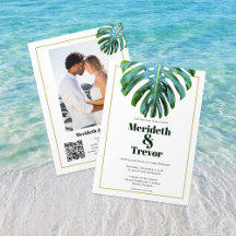 QR Code Tropical Feuilles Gold Photo Modern Beach