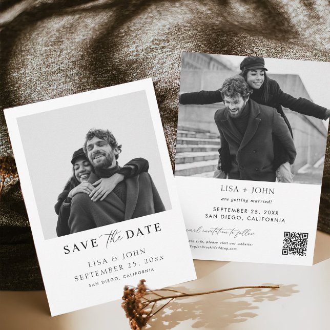 Invitation Qr Code Wedding Save the Date Photo  (Créateur téléchargé)