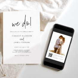 Invitation QR Code Whimsical Photo moderne Nous faisons Maria