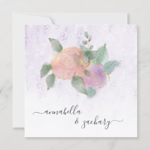 Invitation *~* QR Damask ROSE Parties scintillant RSVP - Mari