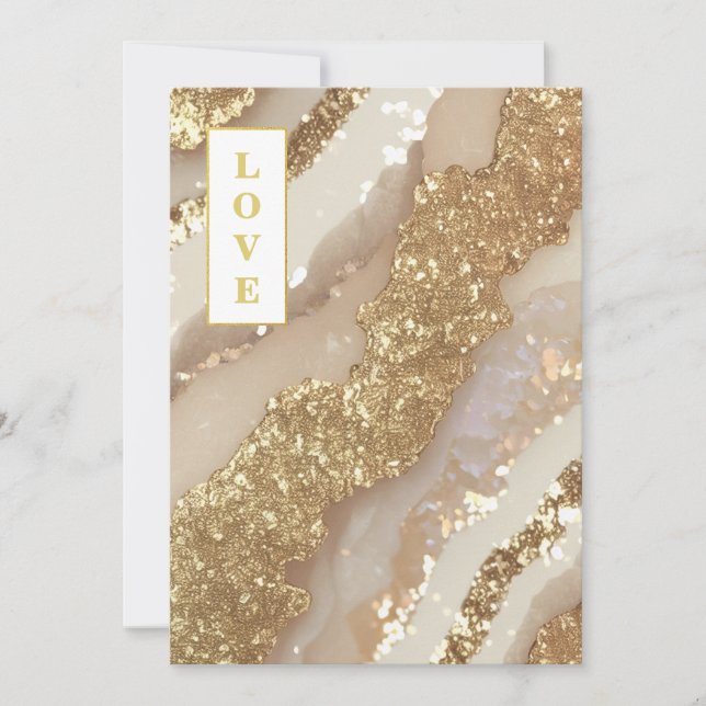 Invitation *~ QR Ivory LOVE AR66 RSVP Mariage d'âge (Devant)