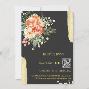 Invitation *~* QR NOUS FAISONS AR15 Rose Rose Floral MARIAGE