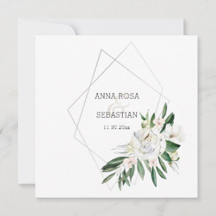 Invitation *~* QR PEONY Floral RSVP Frame AR15 Mariage