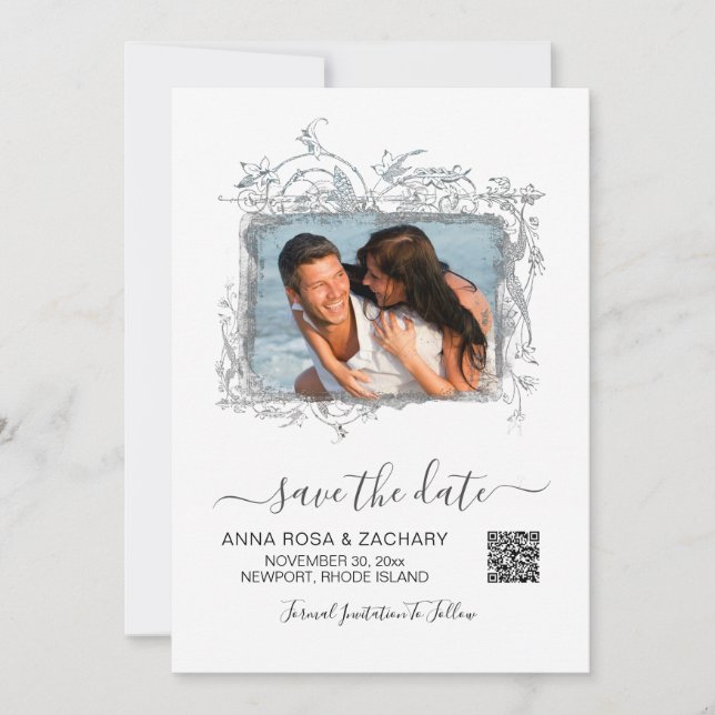 Invitation *~* QR Photo SAVE DATE Mariage - AR6 Website (Devant)