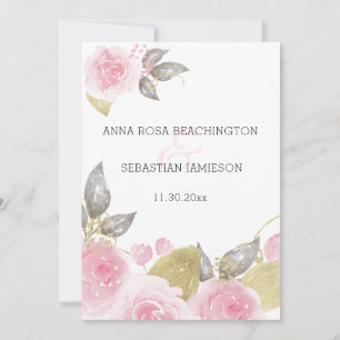 Invitation *~* QR Roses roses AR15 - Mariage floral or RSVP