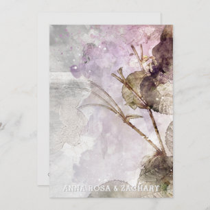 Invitation *~* QR Roses Vintages AR26 - Mariage PHOTO RSVP