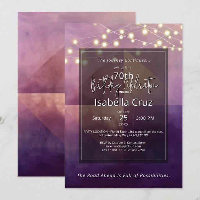 Invitation Quadrant Doux | Design Minimaliste (Devant / Derrière)