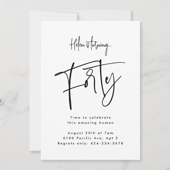 Invitation Quarante (Devant)