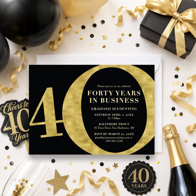 Invitation Quarante Ans d'Activité 40e Anniversaire (Créateur téléchargé)