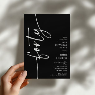 Invitation Quarante ans d'âge avec Script Forty