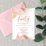 Invitation Quarante Boho rose Floral 40e anniversaire fête<br><div class="desc">C'est une 40e Invitation de fête d'anniversaire Boho Rose Floral Flower!</div>