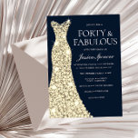 Invitation Quarante et fabuleux ! ! Robe d'or Gown 40e annive<br><div class="desc">Quarante et fabuleux ! ! Gold Dress Gown 40th Birthday Invitation Variations à l'invitation et articles correspondants dans notre magasin</div>