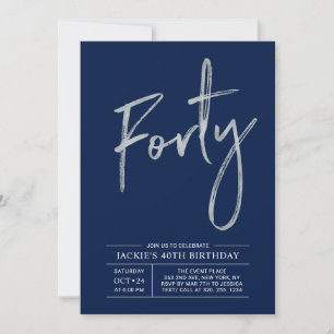 Invitation Quarante   Fête d'anniversaire moderne 40 ans Arge