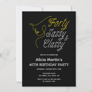 Invitation Quarante Sassy & Classy Gold Black 40e anniversair