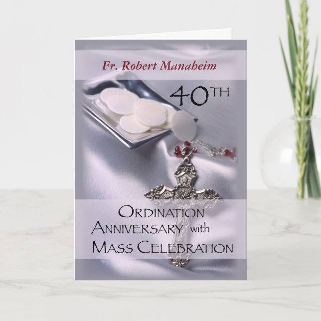 Invitation quarantième Anniversaire de croix d'invitation de (Devant)