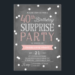 Invitation quarantième Anniversaire de l'invitation | de fête<br><div class="desc">Cette quarantième invitation chic et élégante de fête d'anniversaire comporte un thème élégant de confettis avec la typographie moderne sur un arrière - plan de tableau. Pour une invitation bien plus mémorable choisissez une forme découpée avec des matrices, un papier texturisé ou un double papier épais. Pendant une année faite...</div>